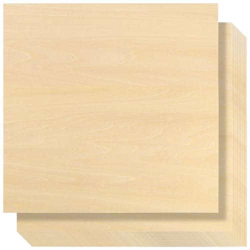PUCSIQ Lindenholz platten 300x300x2mm 20 Stück Bastelholz Platten Sperrholz 2mm für DIY Modellbau Laserprojekte und Kunsthandwerk