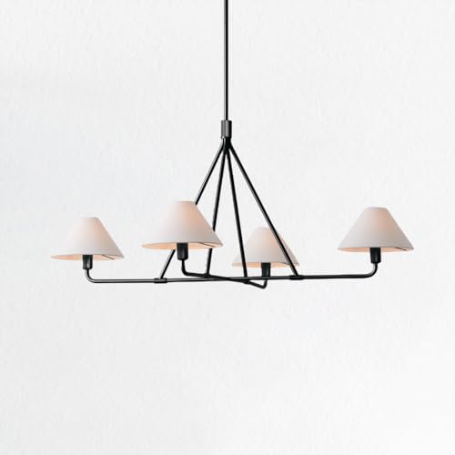 Architectural Tapered Shades Chandelier - Illuminate Your Dining and Living