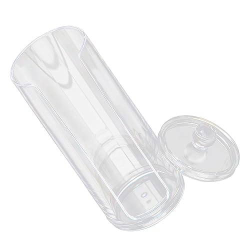 LALADEFIEE 大容量透明コッパッド収納ケース ポータブル綿棒ホルダー 一体型溝付き化粧品整理ボックス デスクトップ整理整頓用洗面所収納