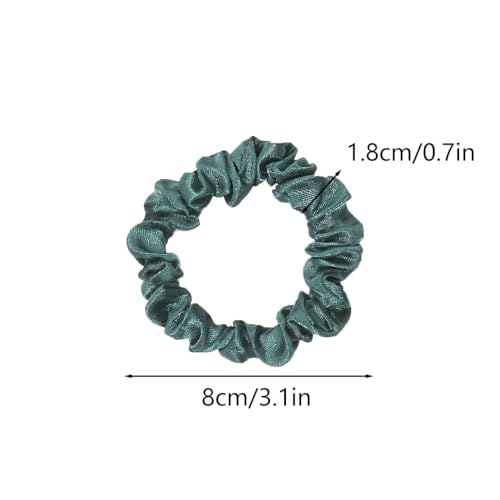 Image of Silk Hair Ties Satin Scrunchies - Small Mini Scrunchy for Women Thick Hair Accessories Cute Soft No Slip Hair Elastics Ponytail Holder for Curly Hair No Damage Hairties Gift for Girls