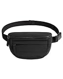 BAGSMART Fanny Packs for Women Cross Body, Lightweight Puffy Belt Bag with Multi Pockets Quilted Purse for Traveling Hiking Black