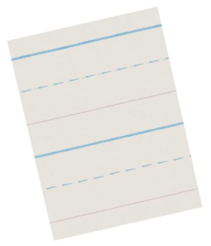 School Smart Red & Blue Newsprint Paper, 5/8 Inch Ruled, 11 x 8-1/2 Inches, 500 Sheets