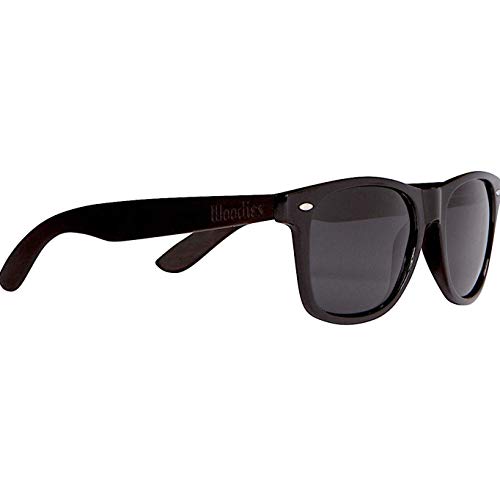 Woodies Ebony Wood Sunglasses with Black Polarized Lenses for Men or Women