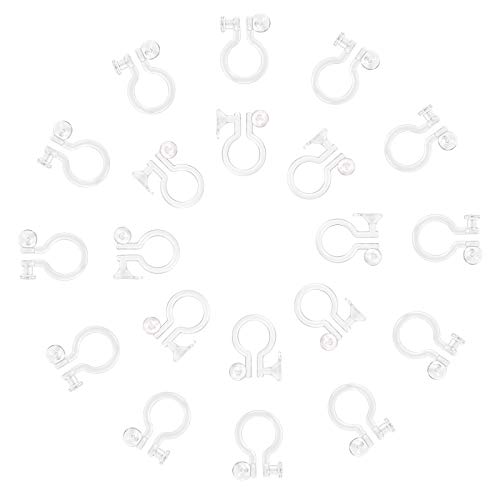 arricraft Lot de 100 fermoirs de boucles d'oreilles à clip en plastique, 2 tailles, pour oreilles non percées, fabrication de bijoux Cover