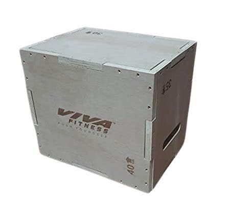 Viva Fitness Jumping Trainer Wooden Plyo Box Non Slip Strength Crosfit Gym Box (S- 12"X 14"X 16")