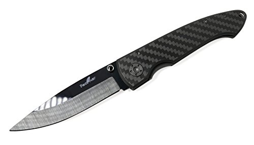 Cool Hand 4.5" Carbon Fiber Liner Lock Folding Knife w/ 3.25" Polished Black