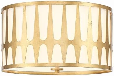 Crystorama Royston 3 Light Antique Gold Flush Mount