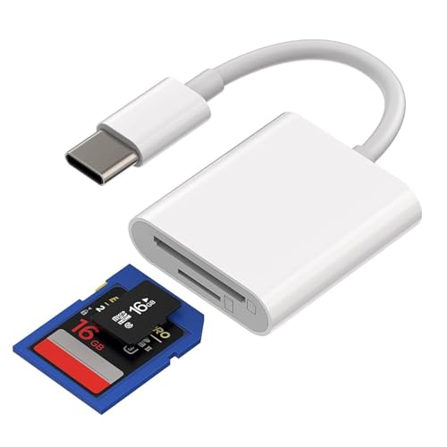 USB C SD Card Reader, White