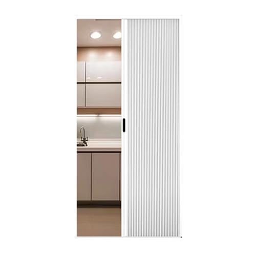 Puerta de acordeón plegable de panal de abeja, 2 m de alto, divisor de habitación interior corredizo con marco y asa, ideal para reemplazo de armario, baño y despensa (60 cm x 200 cm)