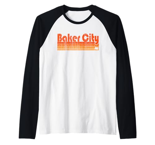 Baker City, Oregon, stile retrò anni '80 Maglia con Maniche Raglan