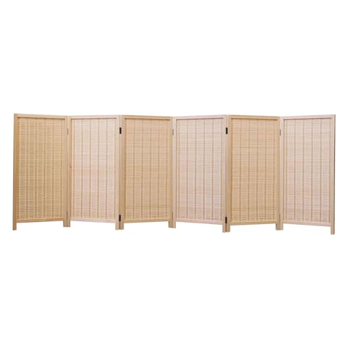 Biombo plegable de 6 paneles, pared de privacidad independiente para el hogar, oficina, escuela y jardín de infantes, elegante partición para separación de espacios y decoración