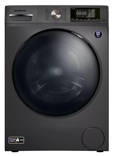 Lavadora Carga Frontal INFINITON WM-S14DAN, 10 kg, 1400 RPM, A, Vapor Care, Dark Inox