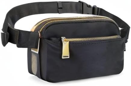 Miniatura 9 de Zorfin - Riñonera moderna de nailon negro para mujer