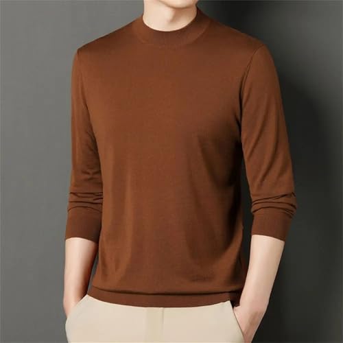Men's Mock Turtleneck Sweater Casual Long Sleeve Loose Warm Pullover Knitted Sweaters3