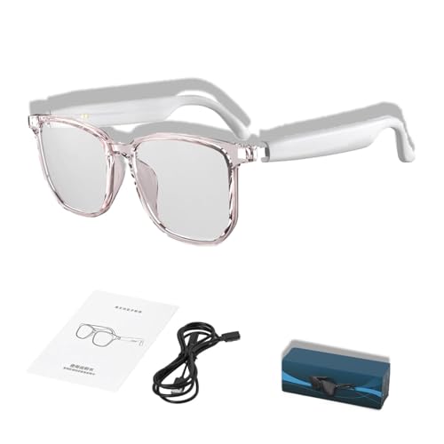 Ai Wireless Bluetooth Translation Glasses, Ai Glasses, Bluetooth Smart Glasses for Men & Women, Real-Time Translation (White)