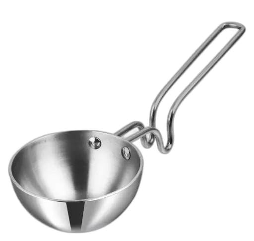 Image of Urban Elegance Aluminium Silver Tadka Pan for Cooking Purpose Hotel Home Restaurant
