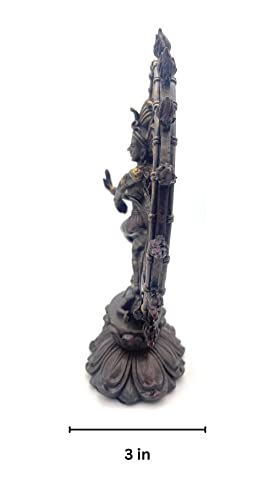 Estatua Shiva Nataraja de Resina con Acabado Bronce 7.75x9x3 in miniatura 3