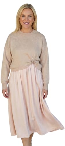 Women's 2 Piece Long-Sleeved Crew-Neck Sweater Set Long Cardigan Sets