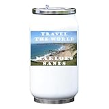 Travel the world Marloes Sands, Pembrokeshire Bouteille isotherme pour boissons Blanc Taille unique