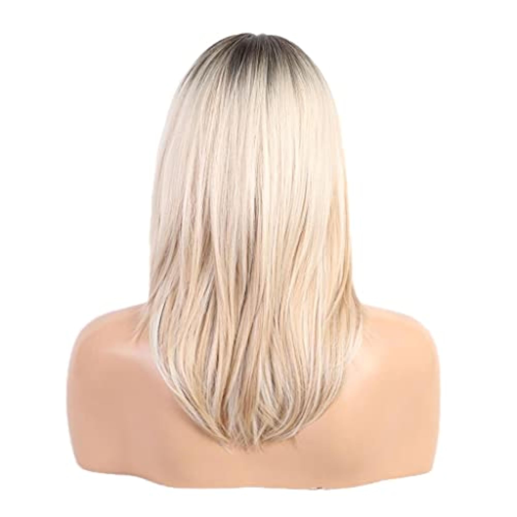 18 Inch Medium Straight Wigs with Bangs for Cosplay