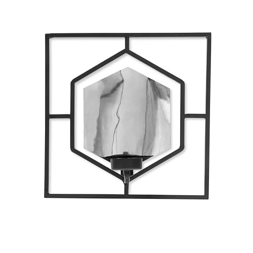 VIDI Tesoro Nascosto Porte-Bougie | Porte-Bougie Argent pour Salon | Décoration Murale Moderne de 24x24 cm | Design Moderne de Porte-Bougie | Chandelier Mural...