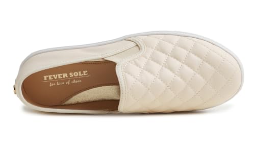 Image of FEVERSOLE Women's Casual Slip On Sneaker Comfort Quilted Loafer Flats
