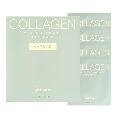 Karuna Skin - COLLAGEN Face Mask Sheets, Hydrogel 2-Piece Facial Mask, Age-Defying, Hydrating, Rejuvenating & Moisturizing Skin Care Essential That Targets Fine Lines & Wrinkles, 1 Pack