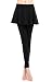 ZUUC Cotton Womens Skirt with Elasticated Waist Full Length Thick Leggings Stretch Skinny Pants (Small, BLACK-FLARE SKIRT-P)