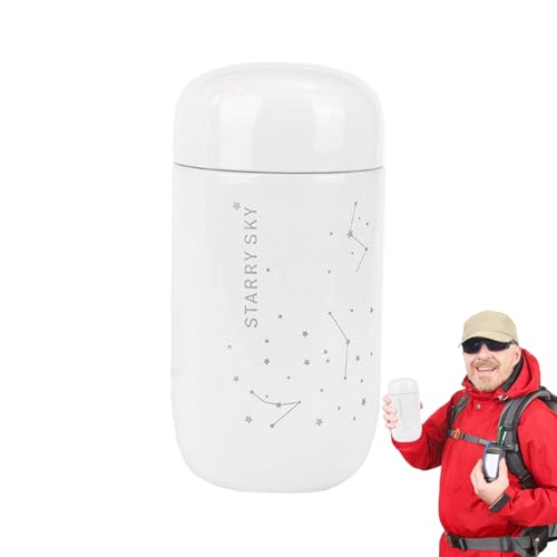 Ruwshuuk Botella de agua aislada | Pequeña cantimplora de huevos estrellados | Botella de doble pared a prueba de fugas portátil para gimnasio, entrenamiento, escuela, senderismo, camping, viajes
