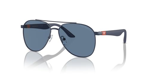 Emporio Armani Boys' EK2001 Aviator Sunglasses, Matte Blue/Dark Blue, 53 mm2