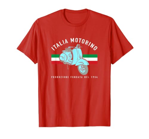 Italia Motorino - Vintage Italian Flag T-Shirt, Men, Red, XX-Large