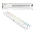 ASD 24 Inch LED Under Cabinet Lighting Plug in or Hardwired, High/Low/Off Switch, 12W 120V 3 CCT 2700K/3000K/4000K CRI90+, Triac Dimmable Linkable Under Counter Lights for Kitchen, ETL Listed, White