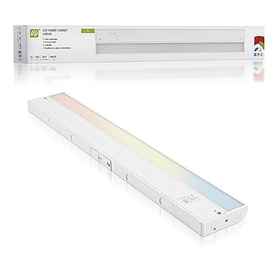 ASD 24 Inch LED Under Cabinet Lighting Plug in or Hardwired, High/Low/Off Switch, 12W 120V 3 CCT 2700K/3000K/4000K CRI90+, Triac Dimmable Linkable Under Counter Lights for Kitchen, ETL Listed, White