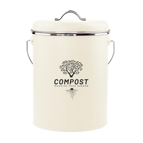 Holismo Kitchen Countertop Compost Bin, Odor Resistant Indoor Compost Bin with Lid and Charcoal...