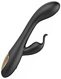 Lustfactor BUNNY | C + G-Punkt Rabbit Vibrator für Frauen aus Silikon | Vaginal- + Auflege-Vibrator | Squirting-Toy | Flexibel + Biegsam | Dualmotor | 10 Programme | Wassergeschützt | USB aufladbar