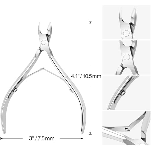 4 Packs Cuticle Nipper & Nail Trimmer, Premium Stainless Steel Cuticle Trimmer for Manicure & Pedicure at Home/Spa/Salon [Silver] - Thumbnail 2