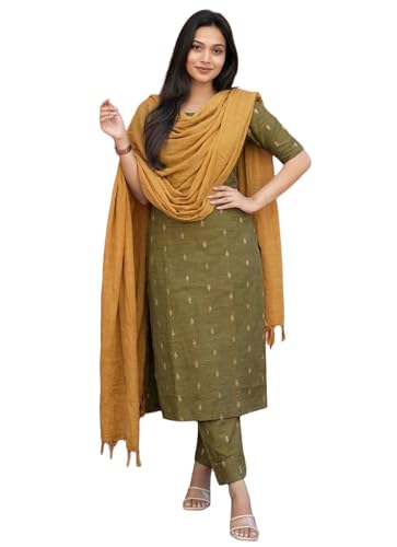 Image of ANNI Designer Women's Purple Printed Kurta Set | Pure Viscose 3 Piece Ethnic Suit Set with Pant & Dupatta | Festive for Women | Cotton Kurta Sets for Woman