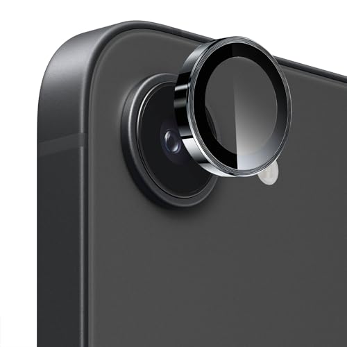 SiHPuoy 3 Pack Camera Lens Protector for iPhone 17e / 16e Metal Aluminum CircleTempered Glass Camera Protector Military Grade ShatterproofCase Friendly Accessories Lens Protector-Black