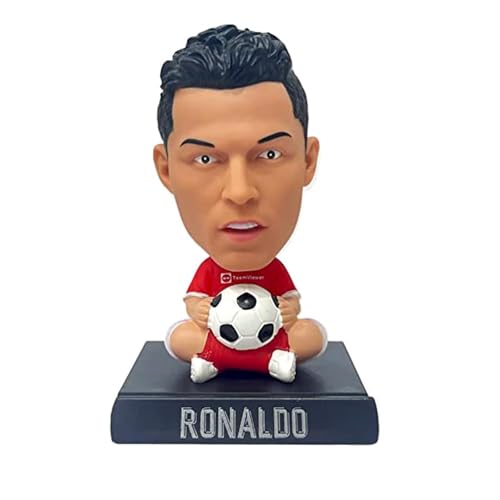Image of Super Hero Action Figure Limited Edition Bobblehead with Mobile Holder for Car Dashboard, Office Desk & Study Table (Ronaldo)