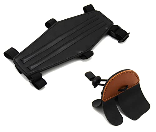 DEERACE Archery Arm Guards & Finger Tab, Leather Finger Arm Protector for Recurve Bow Compound Bow Hunting Bow, Archery Accessories for Shooting Practice Gear (1 Arm Gurad & 1 Finger Tab)