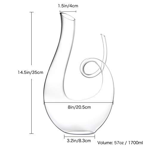 Wine Decanters By Nutriups, Decanters For Wine, Wine Decanters And Carafes, Swan Wine Decanter, Swan Decanter For Wine, Lead-Free Red Wine Decanters, 1.7L, Clear #TOP1
