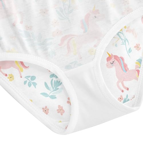 Wusikd Cute Unicorns Girls' Underwear Cotton Flower Girls Briefs Soft Toddler Underwear 2T 5