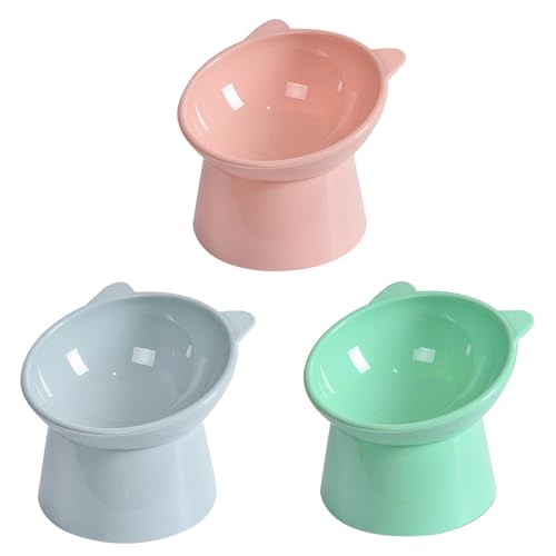 PANGBOER 傾いた盛り上がった猫 フードボウルネック 保護用 抗嘔吐 45度 高くなった斜めのスタンドボウル 猫