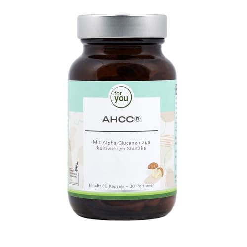 for you AHCC Kapseln 60 Stück kultivierter Extrakt aus Shiitake Pilz mit Alpha-Glucanen | 1.000 mg pro Tagesdosis | fermentierter Pilzextrakt | Nahrungsergänzungsmittel