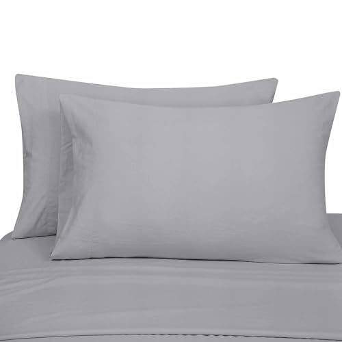 Image of ROYALE LINENS 6 Piece King Sheets Set - Soft Brushed 1800 Microfiber Bedding - 1 Fitted and 1 Flat Sheet, 4 Pillow Cases - Wrinkle Free & Fade Resistant - Hotel Luxury Bed Sheets (Harbor Mist, King)