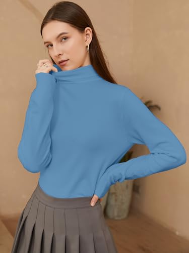 Image of SANGTREE Women's Turtleneck Sweaters Long Sleeve Pullover Tops | Breathable and Lightweight Fall Winter Fashion Outfit.Perfect for Daily,Office,Vacations,Holiday,Family Gatherings Etc.