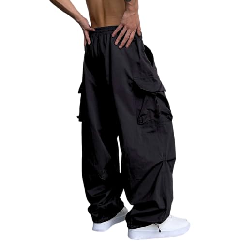 Banana Bucket Men's Loose-Fit Baggy Cargo Pants Casual Parachute Cargo Pants with Pockets2