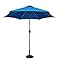 Tropishade Tropilight LED Lighted 9 ft Bronze Aluminum Market Umbrella with Royal Blue Polyester Cover