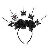 Serre-tête rose, bandeau haloCrown gothique, bandeau gothique, ras du cou papillon, couronnes de fleurs de rose pour femme, diadèmes gothiques, bandeau gothique pour femme, bandeau gothique pour femme, bandeau gothique, bandeau gothique, bandeau gothique, bandeau gothique, bandeau lolit noir, bandeau punk, coiffe d'Halloween