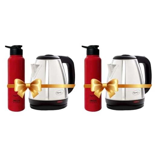Pigeon 1.5 litre Hot Kettle and Stainless Steel Water Bottle Combo used for boiling Water, Making Tea and Coffee, Instant Noodles, Soup, 1500 Watt with Auto Shut- off Feature - (Silver) (Pack of 2)